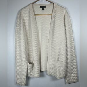 Eileen Fisher Cream Organic Cotton Cardigan. Size Medium. Casual. Career.